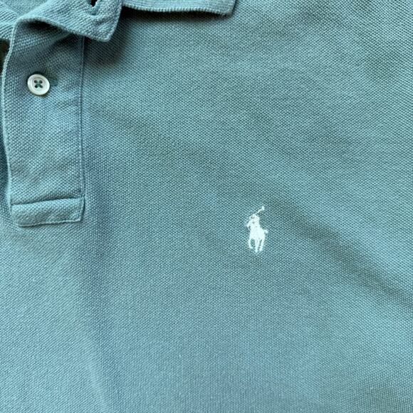 Polo Ralph Lauren Green Polo Shirt Men’s Size Large Cotton Classic - Picture 4 of 5